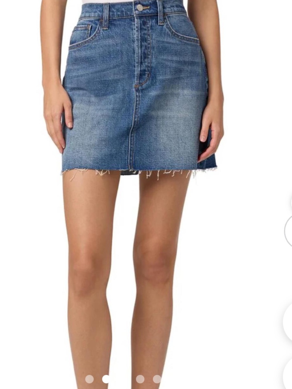 Joe's Jeans Blue Washed Denim Raw-Hem Mini Skirt